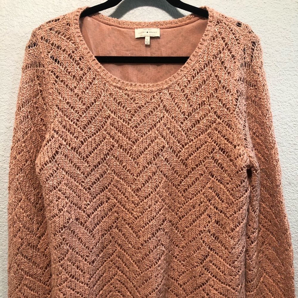 Lucky Brand Open Weave Pullover Sweater
